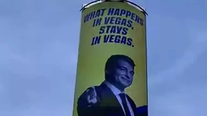 Laporta đặt quảng cáo ở Las Vegas.