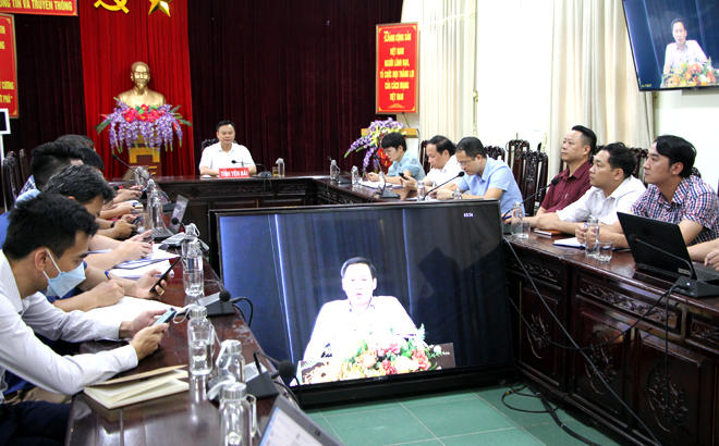 Quang cảnh Hội nghị tại điểm cầu tỉnh Yên Bái.