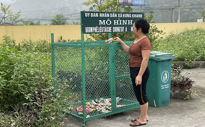 Mô hình thu gom phế liệu tái chế, chung tay bảo vệ môi trường của UBND xã Hưng Khánh, huyện Trấn Yên.