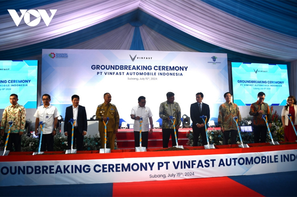 VinFast chính thức động thổ nhà máy lắp ráp xe điện tại Indonesia.