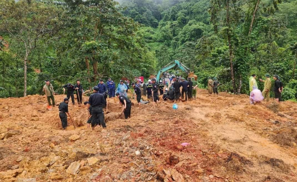 Hiện trường vụ sạt lở tại Hà Giang vào ngày 13/7, khiến 11 người chết và 4 người bị thương.