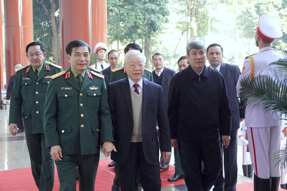 Tổng Bí thư Nguyễn Phú Trọng tới dự và chỉ đạo Hội nghị Quân chính toàn quân năm 2022.