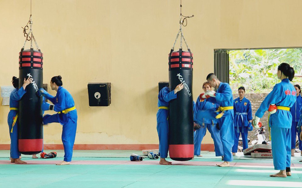 Môn võ Vovinam được Trung tâm Huấn luyện và Thể dục thể thao tỉnh trang bị dụng cụ tập luyện đảm bảo để các VĐV tập luyện.