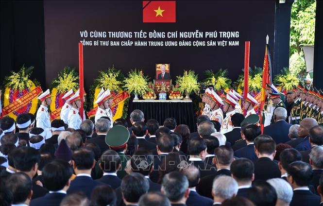 Lễ an táng Tổng Bí thư Nguyễn Phú Trọng. Ảnh: TTXVN