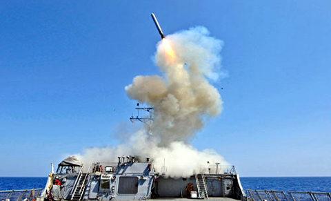 Tàu chiến Mỹ đang hiện diện ở Địa Trung Hải và có thể tham gia cuộc tấn công nhằm vào Syria.
 (Ảnh: Reuters)
