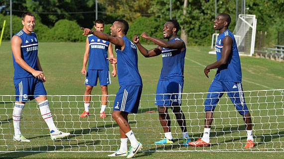 Các học trò của Mourinho tập luyện trong chuyến du đấu (ảnh: ChelseaFC)