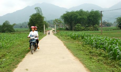 Đường giao thông nông thôn ở xã Khánh Thiện được kiên cố hóa. Ảnh Quang Tuấn
