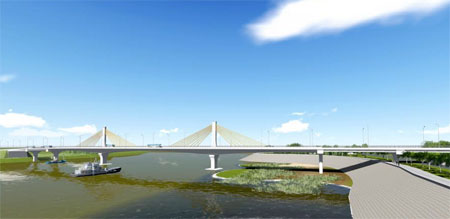 Cầu Bách Lẫm - một trong 10 công trình trọng điểm của tỉnh sẽ khánh thành vào quý I/2018.