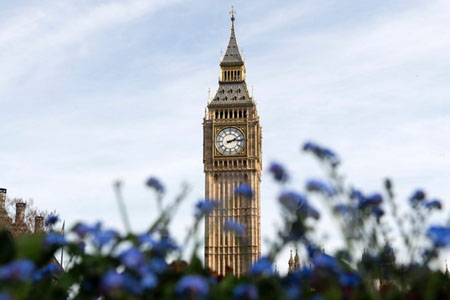Tháp Elizabeth (Big Ben) tại khu vực tòa nhà Quốc hội Anh ở thủ đô London.