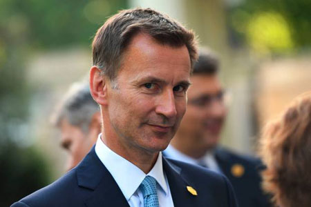 Ngoại trưởng Anh Jeremy Hunt.