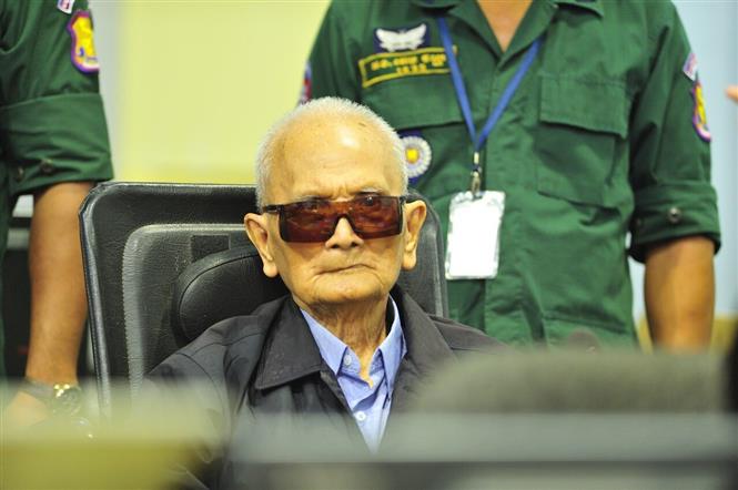 Bị cáo Nuon Chea tại phiên xét xử.