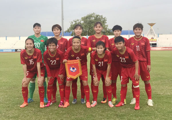 Đội hình xuất phát của đội tuyển bóng đá nữ Việt Nam.