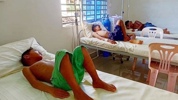 Các bệnh nhi điều trị bệnh sốt Chikungunya tại Siem Reap.