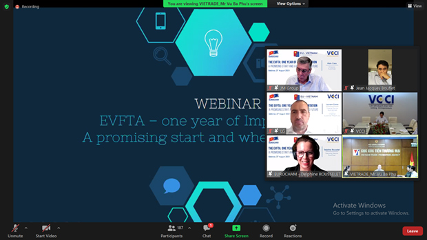 The webinar reviews one-year implementation of EVFTA