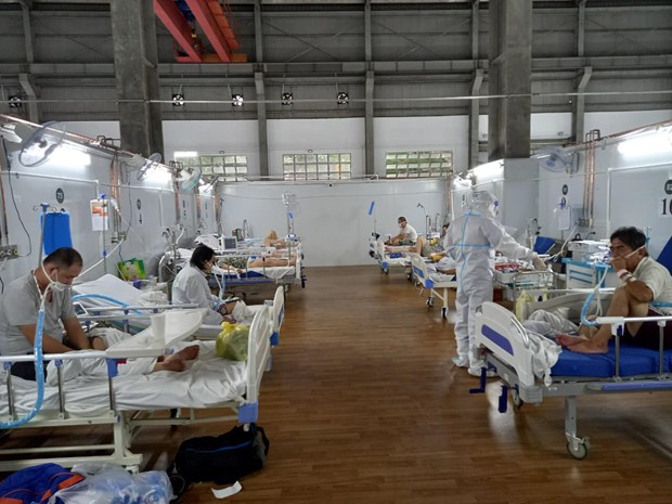Trung tâm Hồi sức Tích cực COVID-19 do Bệnh viện Bạch Mai phụ trách tại Bệnh viện Dã chiến 16 (đường Đào Trí, Quận 7, TP.HCM).