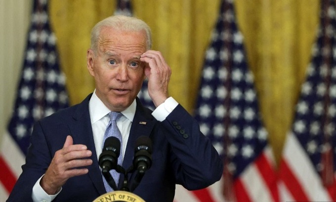 Tổng thống Mỹ Joe Biden phát biểu tại cuộc họp báo ở Nhà Trắng hôm 12/8.