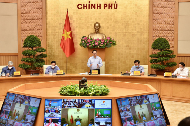 Thủ tướng Chính phủ Phạm Minh Chính phát biểu mở đầu cuộc họp.Ảnh: VGP
