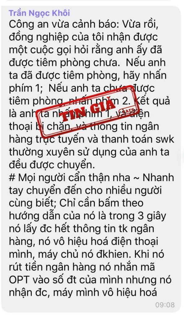 Thông tin giả đang lan truyền chóng mặt trên các mạng xã hội là sai sự thật.