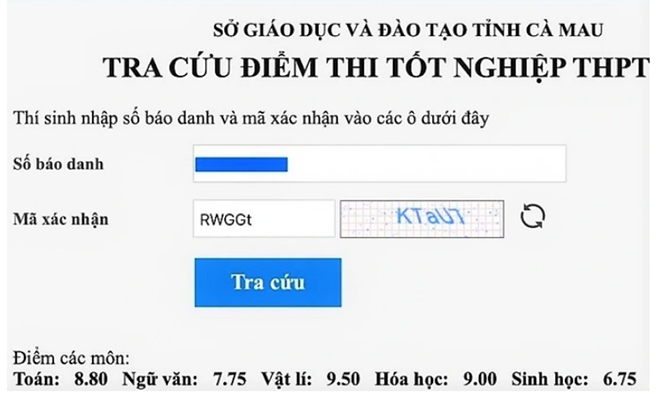 Điểm thi khá cao của thí sinh H.N.T nhưng em vẫn không đỗ trường nào vì bị điểm 0.