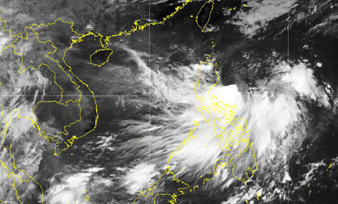 Ảnh mây vệ tinh cho thấy vùng mây bao trùm đảo Luzon (Philippines).