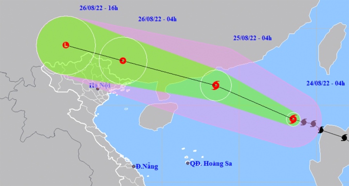 Bão số 3 di chuyển theo hướng Tây Tây Bắc.