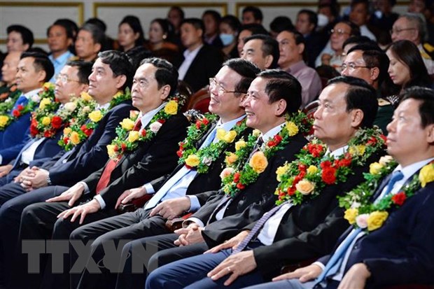 Thường trực Ban Bí thư Võ Văn Thưởng, Phó Chủ tịch Thường trực Quốc hội Trần Thanh Mẫn, cùng các lãnh đạo Đảng, Nhà nước dự.