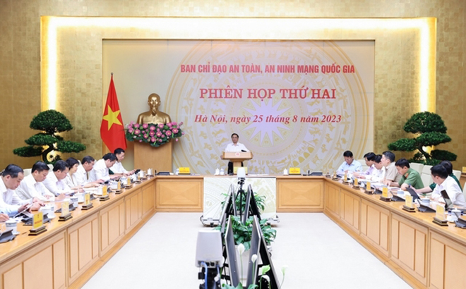 Thủ tướng Phạm Minh Chính, Trưởng Ban Chỉ đạo an toàn, an ninh mạng quốc gia chủ trì phiên họp thứ hai của Ban Chỉ đạo.