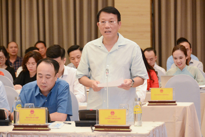 Thượng tướng Lương Tam Quang, Thứ trưởng Bộ Công an, phát biểu tại Hội nghị tổng kết năm học 2022 - 2023, triển khai nhiệm vụ năm học 2023 - 2024