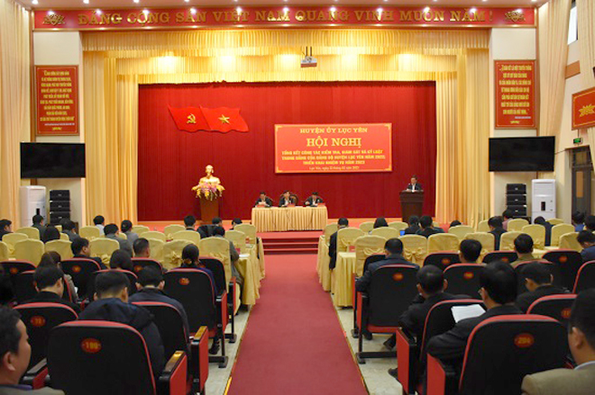 Quang cảnh Hội nghị tổng kết công tác kiểm tra, giám sát, thi hành kỷ luật Đảng năm 2022 của Huyện ủy Lục Yên (ảnh minh họa)