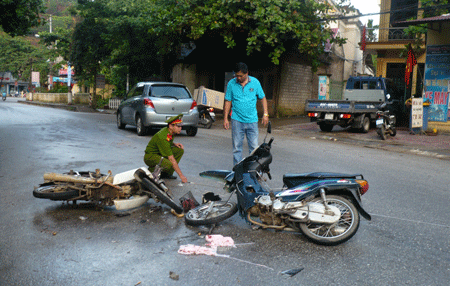 Hiện trường vụ tai nạn.