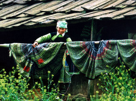 Váy Mông - một nét văn hóa của đồng bào Mông.
(Ảnh: Hoàng Đô)
