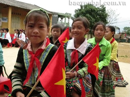 Trong ngày khai giảng.
(Ảnh: P.V)
