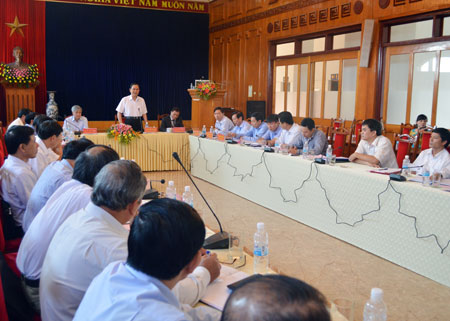 Bộ trưởng Bộ Nội vụ Nguyễn Thái Bình phát biểu tại buổi làm việc
