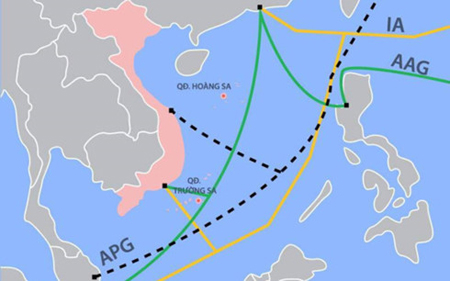 AAG, IA và APG là ba tuyến cáp quang biển quan trọng Việt Nam đang khai thác cùng với các nước trong khu vực.
