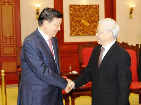 Tổng Bí thư Nguyễn Phú Trọng tiếp đồng chí Lưu Vân Sơn và Đoàn đại biểu Đảng Cộng sản Trung Quốc.