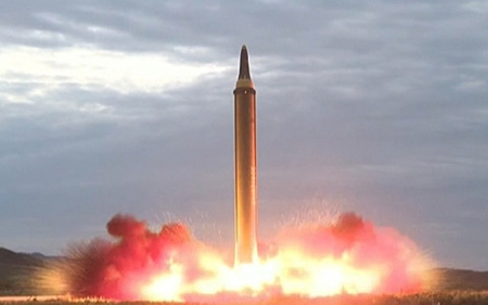 Một vụ phóng tên lửa của CHDCND Triều Tiên.