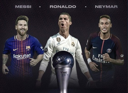 Ronaldo, Messi hay Neymar sẽ giành The Best 2017.