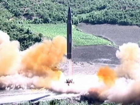 Hình ảnh một vụ phóng tên lửa của Triều Tiên.