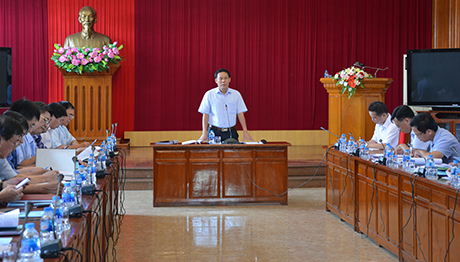Đồng chí Nguyễn Văn Khánh - Phó Chủ tịch UBND tỉnh phát biểu kết luận buổi làm việc.

