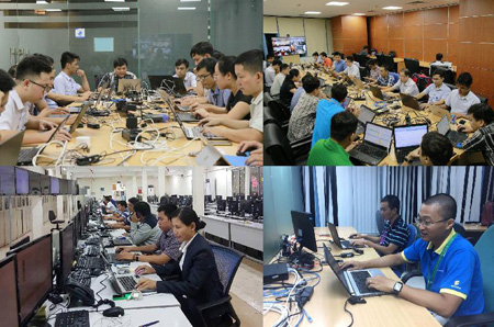 280 kỹ sư, cán bộ kỹ thuật các Tổng công ty, Viễn thông tỉnh thành phố của VNPT đã tham gia đợt đổi mã mạng đêm qua.