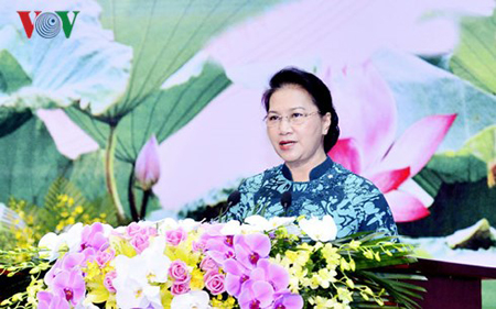 Chủ tịch Quốc hội Nguyễn Thị Kim Ngân phát biểu tại lễ khai mạc.