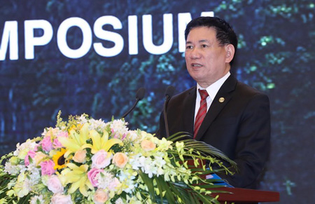 Tổng Kiểm toán Nhà nước Hồ Đức Phớc phát biểu nhậm chức Chủ tịch ASOSAI nhiệm kỳ 2018-2021.