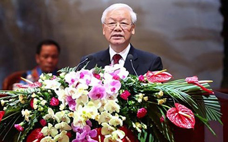 Tổng Bí thư Nguyễn Phú Trọng phát biểu tại Đại hội Công đoàn.