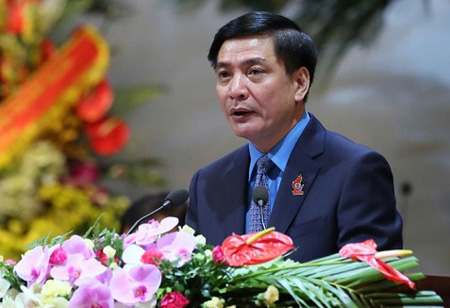 Đồng chí Bùi Văn Cường tái đắc cử Chủ tịch Tổng LĐLĐ Việt Nam khóa XII.
