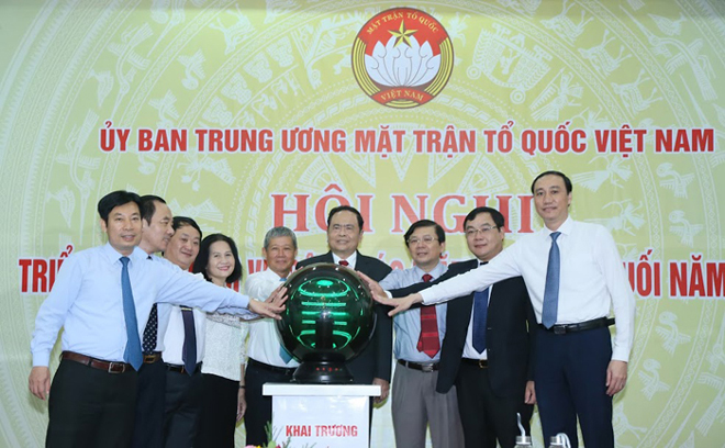 Khai trương hệ thống hội nghị trực tuyến toàn quốc của MTTQ Việt Nam.