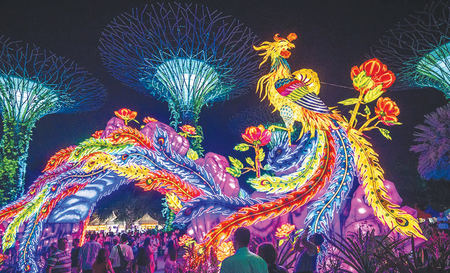 Hoạt động phổ biến nhất trong lễ hội Trung thu ở Singapore là rước đèn lồng.