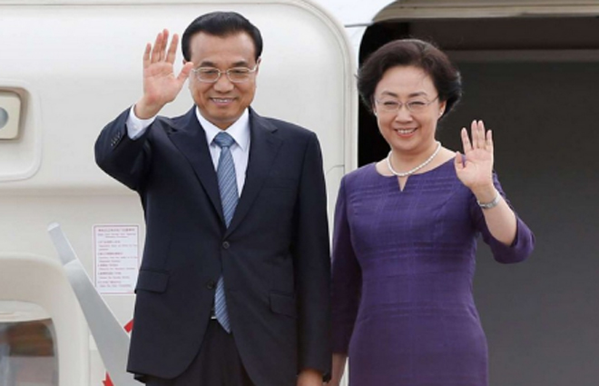Thủ tướng Trung Quốc Lý Khắc Cường và phu nhân Trịnh Hồng.