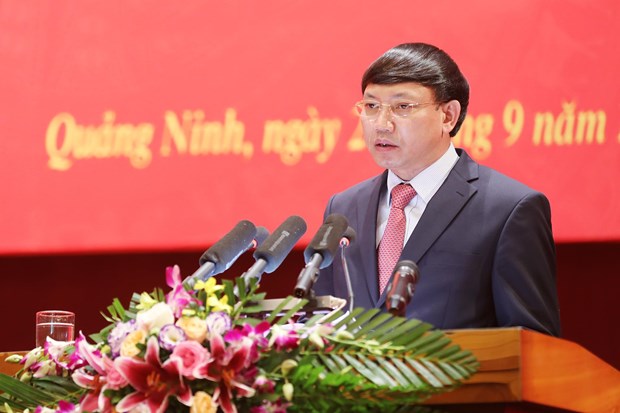 Bí thư Tỉnh ủy, Chủ tịch Hội đồng Nhân dân tỉnh Quảng Ninh Nguyễn Xuân Ký phát biểu nhận nhiệm vụ.