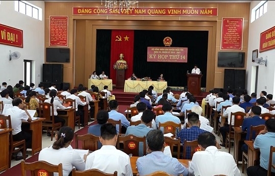 Quang cảnh Kỳ họp thứ 14, HĐND huyện Trấn Yên khóa XX.