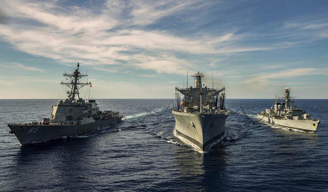 Tàu chiến HMS Argyll của Hải quân Anh tham gia diễn tập với Hải quân Mỹ ở Biển Đông hồi tháng 1/2019.